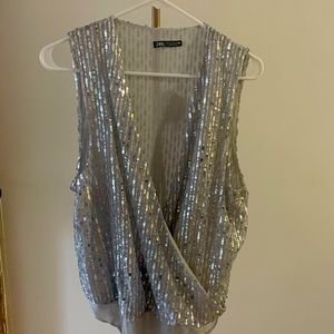 ZARA sequin body suit
